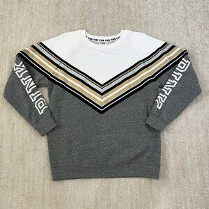 PINK Victoria’s Secret Spirit Stripe Pullover Grey Sweatshirt S
